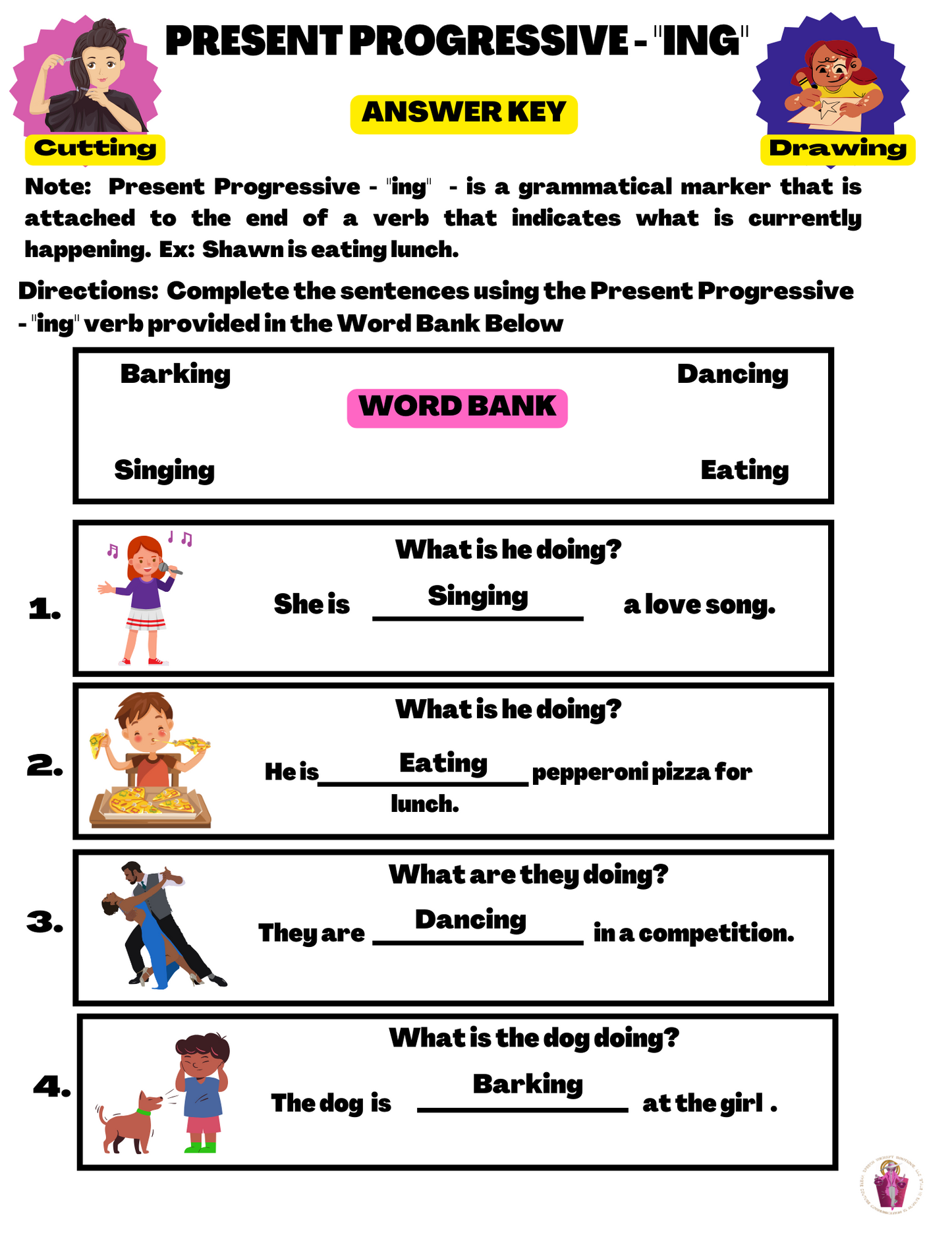 Present Progressive "ING": Connecting to Current Events! (Digital Worksheets)