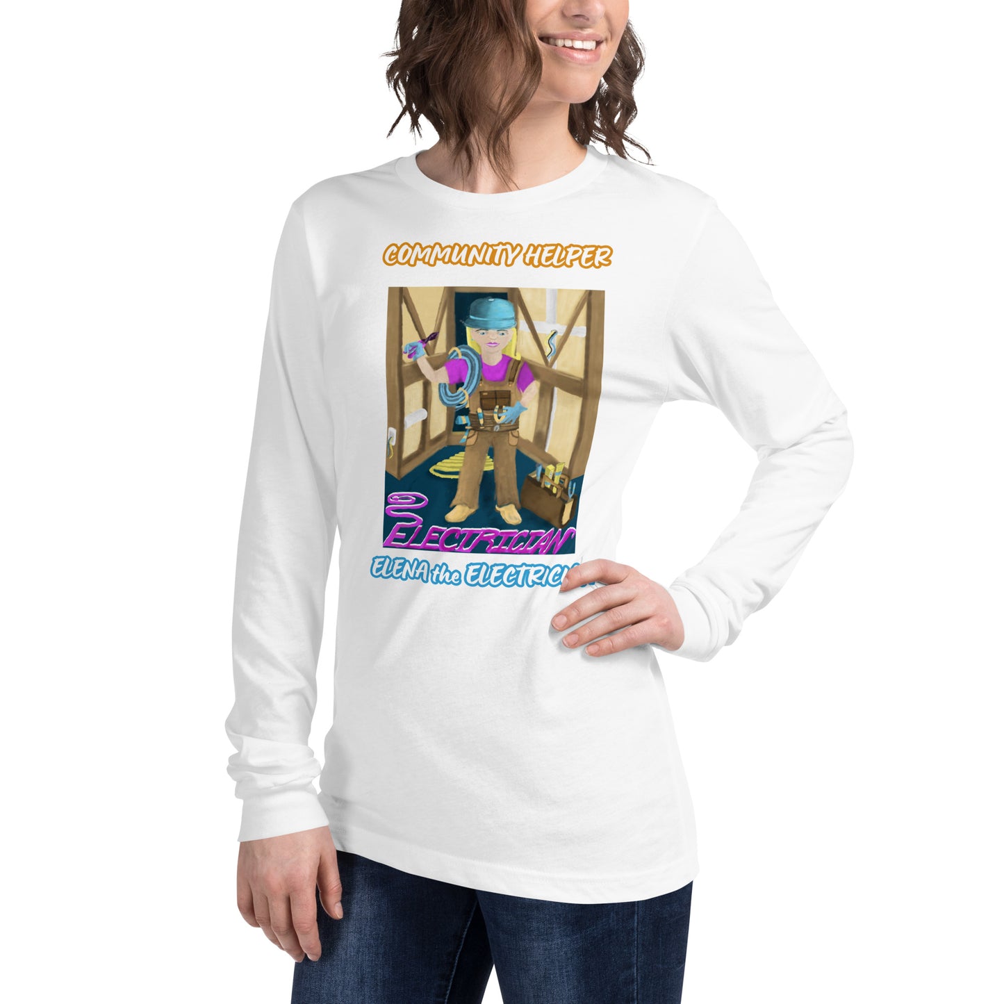 Elena the Electrician ( Community Helper) Unisex Long Sleeve Tee