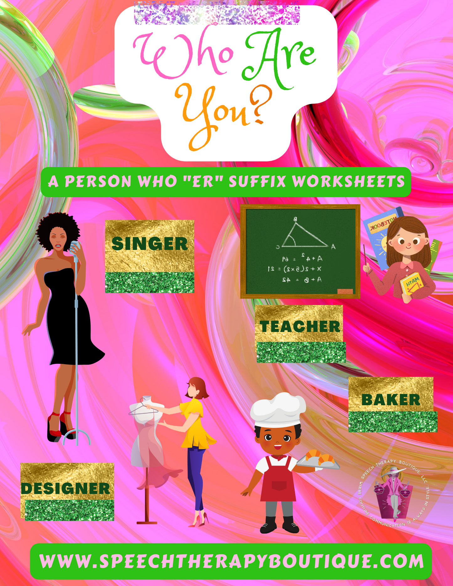 Who Are You? Suffix: "er" (A Person Who) Digital Worksheets