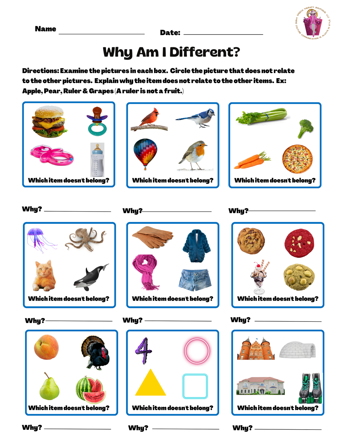 Why Am I Different? (Digital Worksheets)