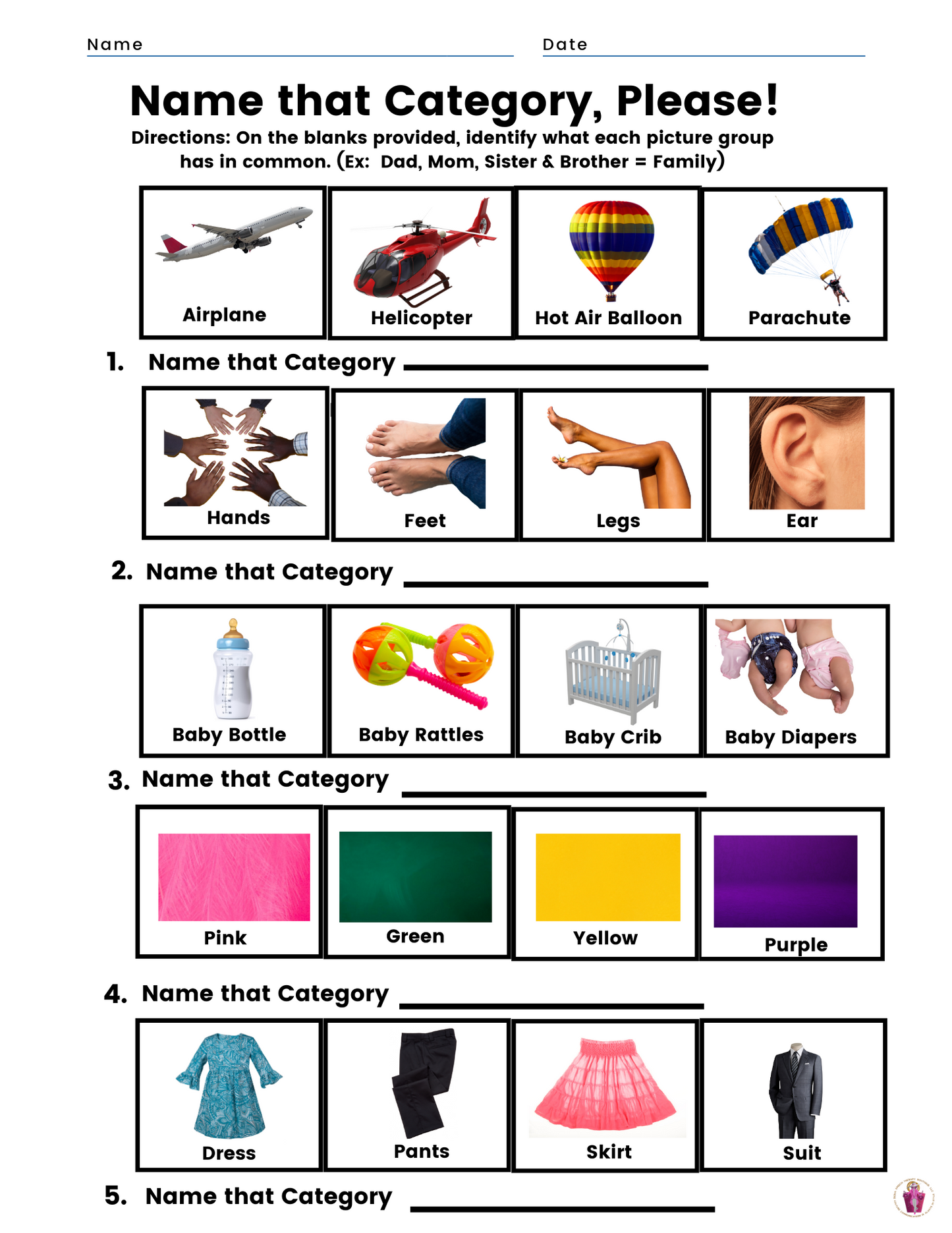 We Have Something in Common: Name That Category! (Digital Worksheets)