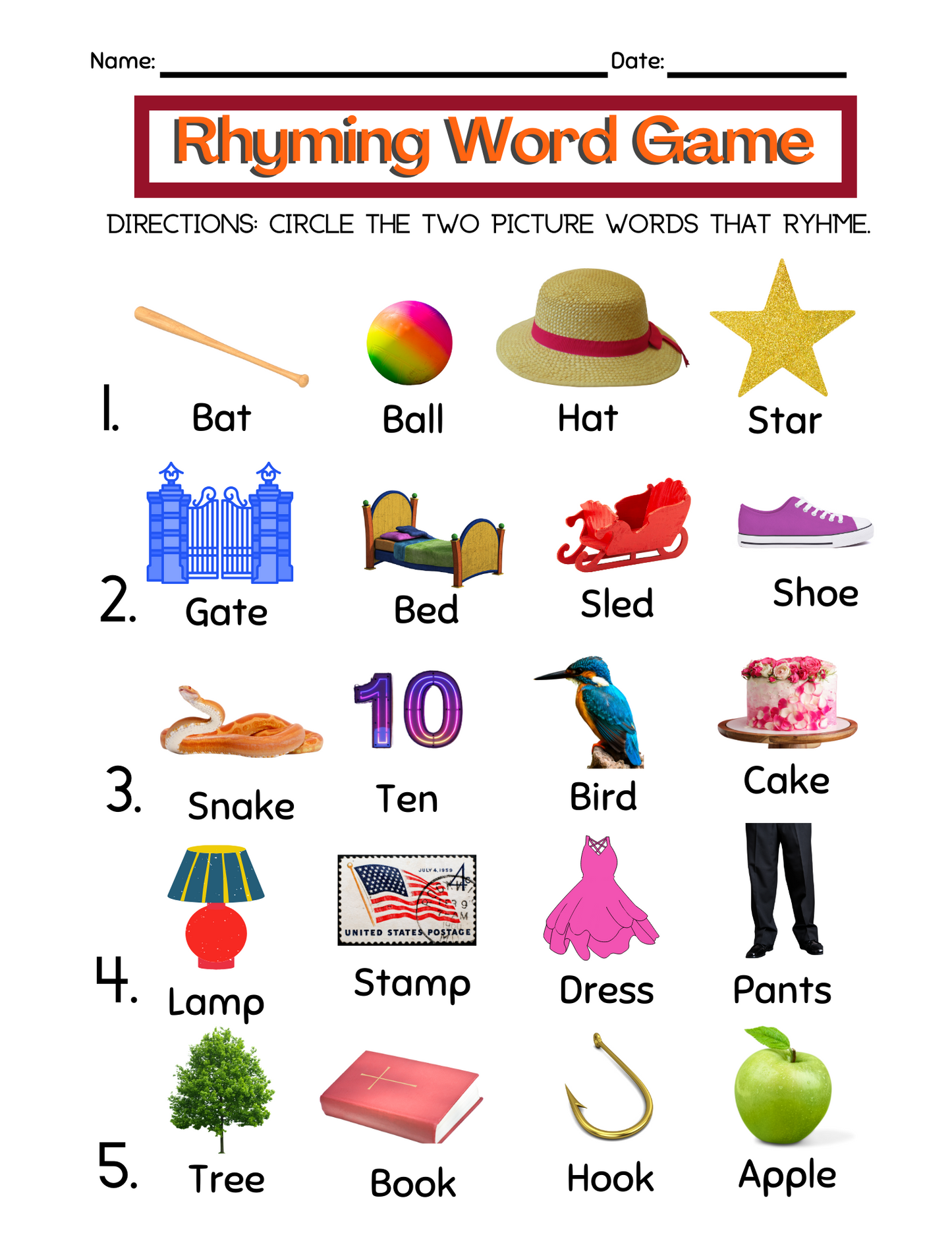 Rhyming Words: We Sound The Same In The End! (Digital Worksheets)