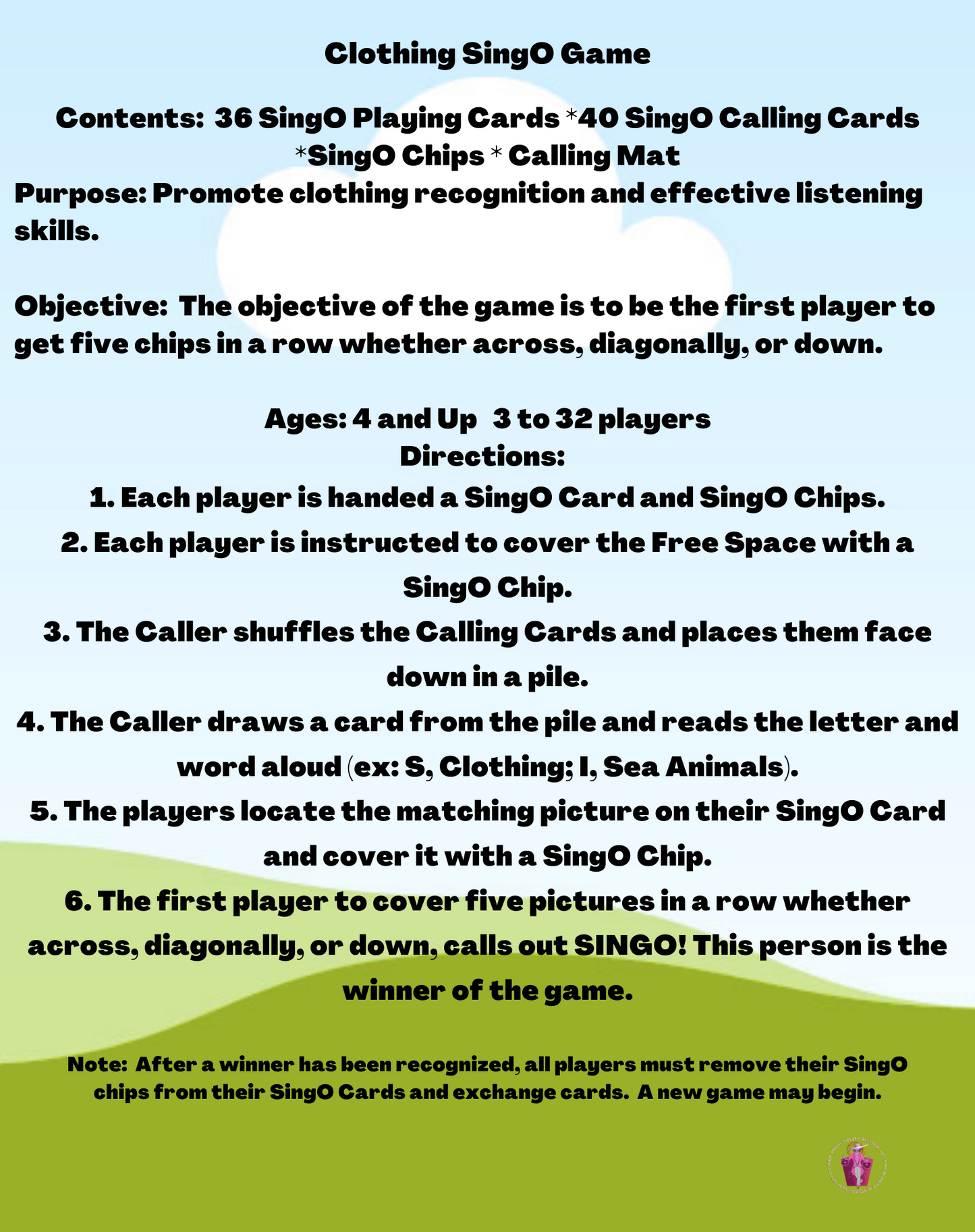 Clothing SingO Digital Board Game
