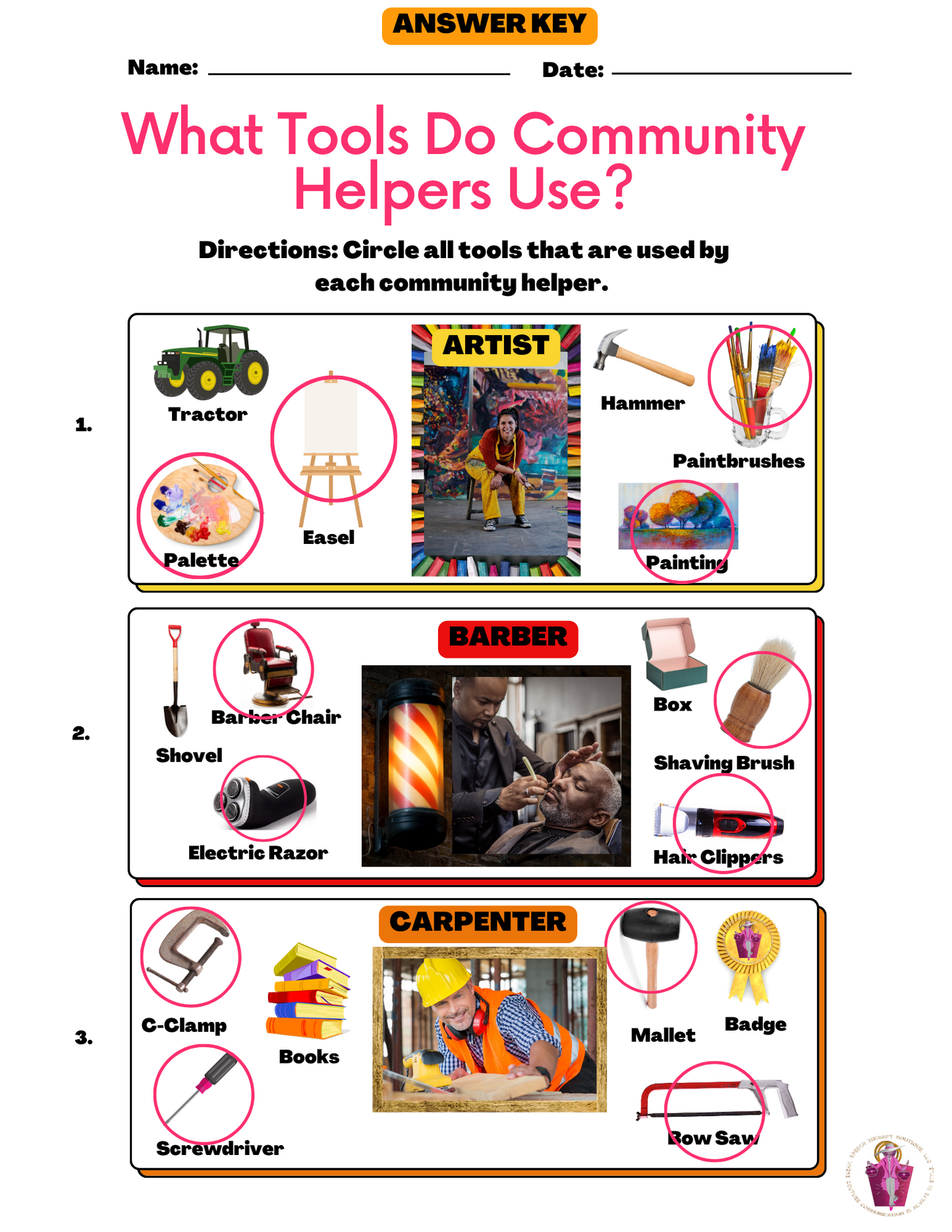 What Tools Do Community Helpers Use? (Digital Worksheets)