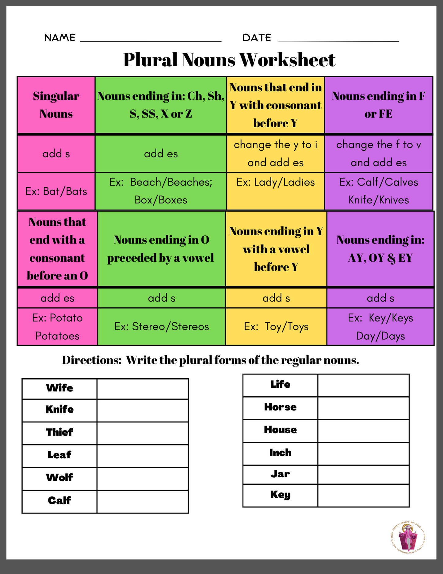 Plural Nouns: Making More Than One! (Digital Worksheets)