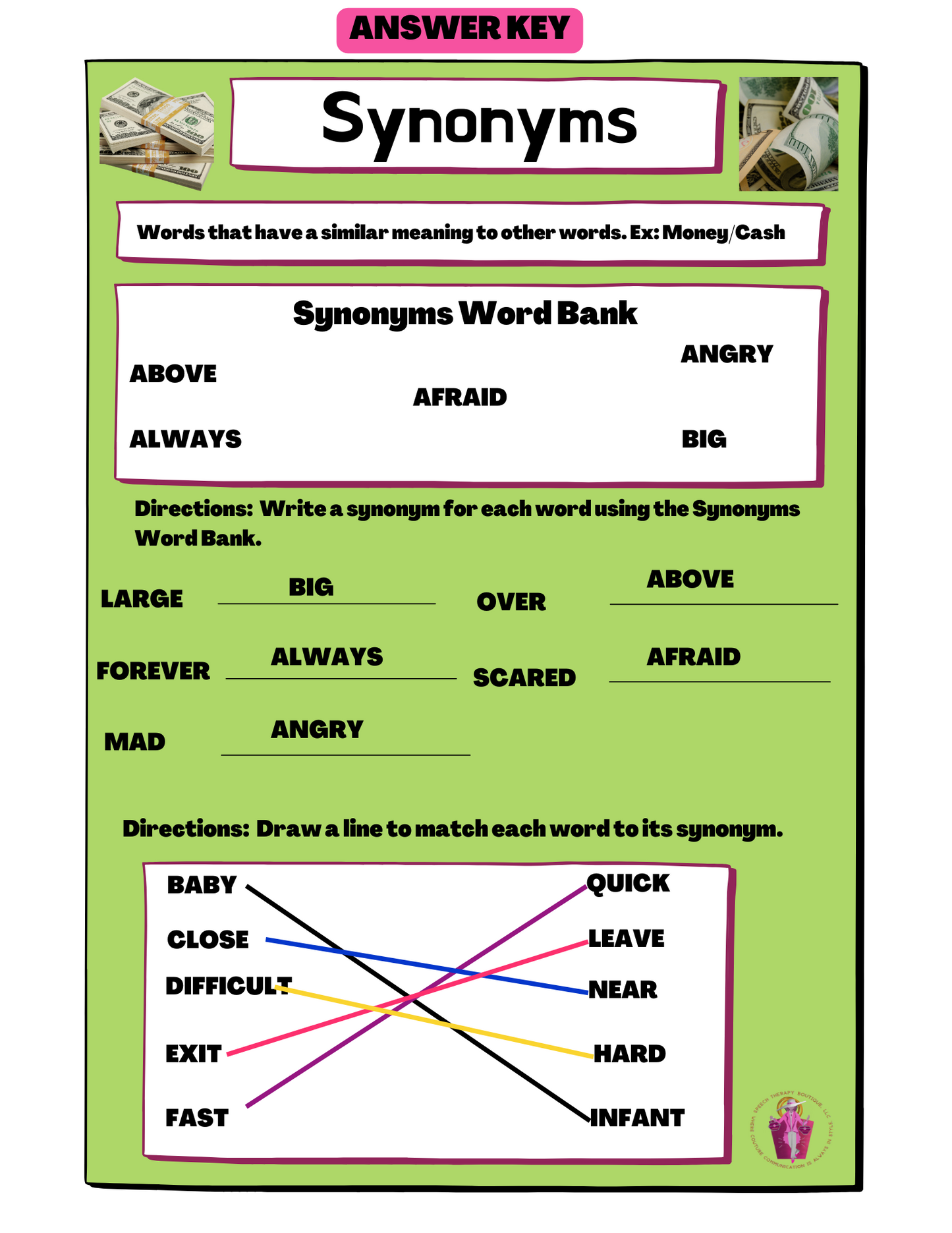 Synonyms: More of the Same Thing! (Digital Worksheets)