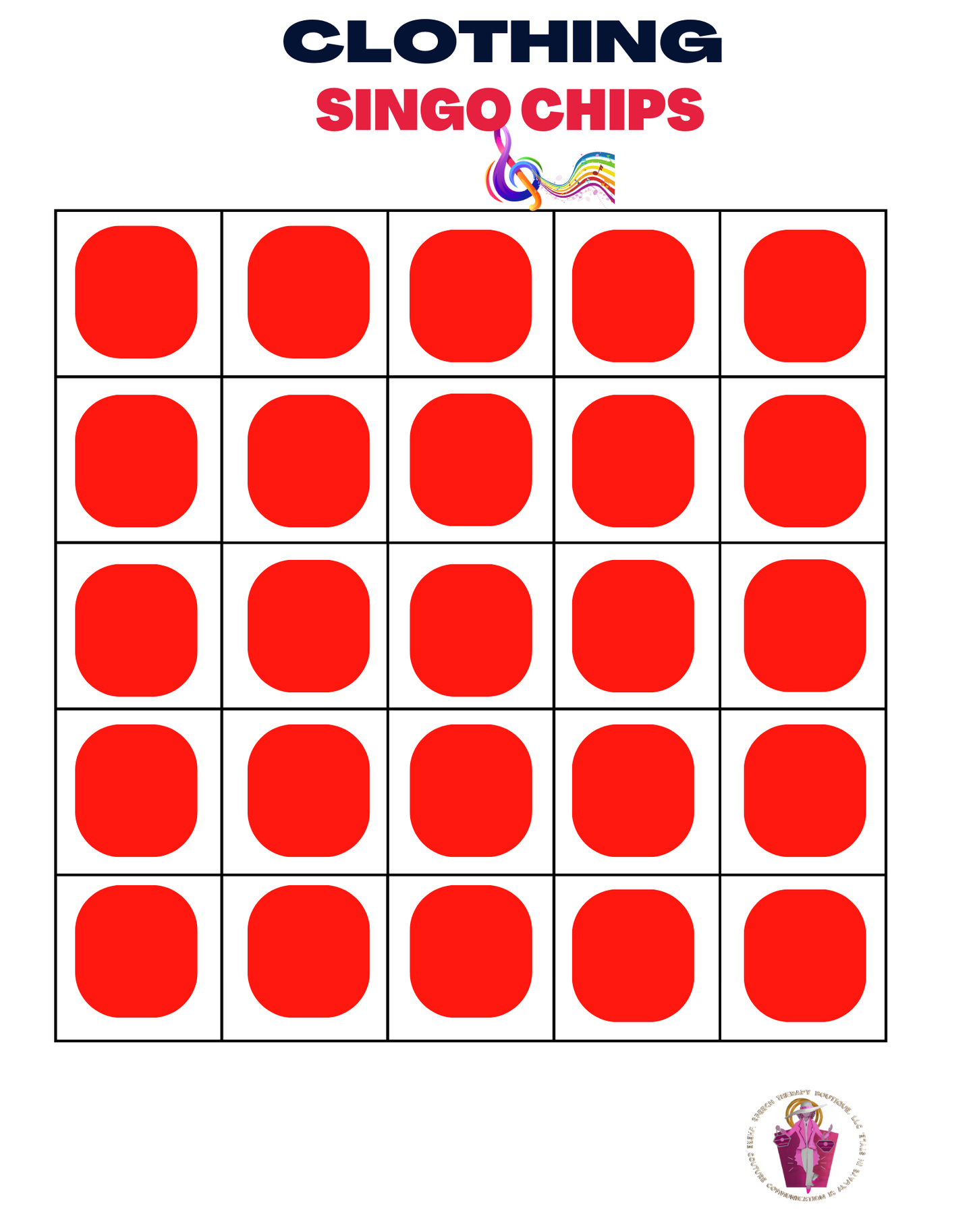 Game Chips for: Clothing SingO (Digital Board Game)