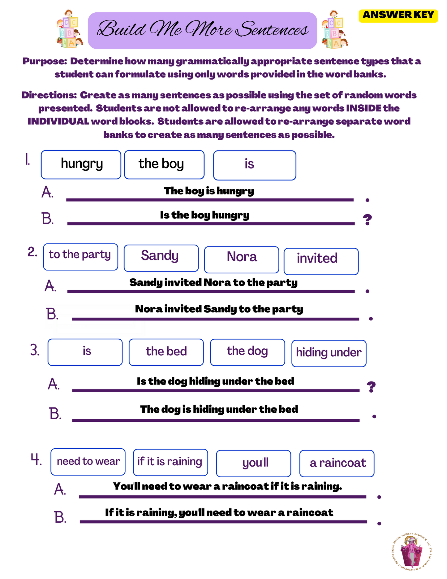 Please Build More Sentences (Digital Worksheets)