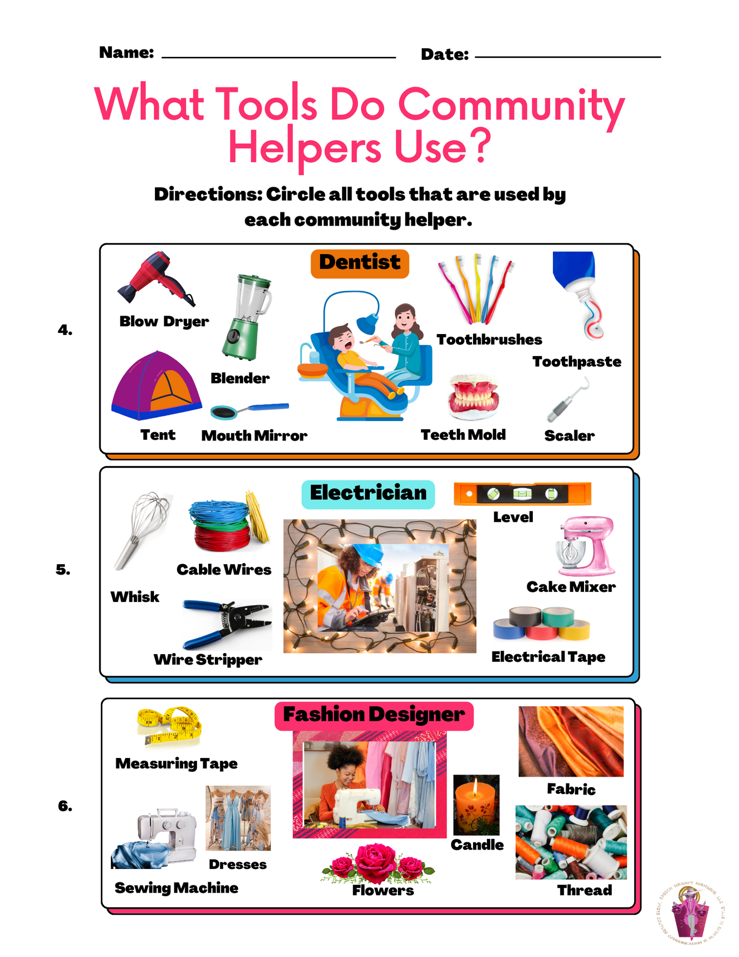 What Tools Do Community Helpers Use? (Digital Worksheets)