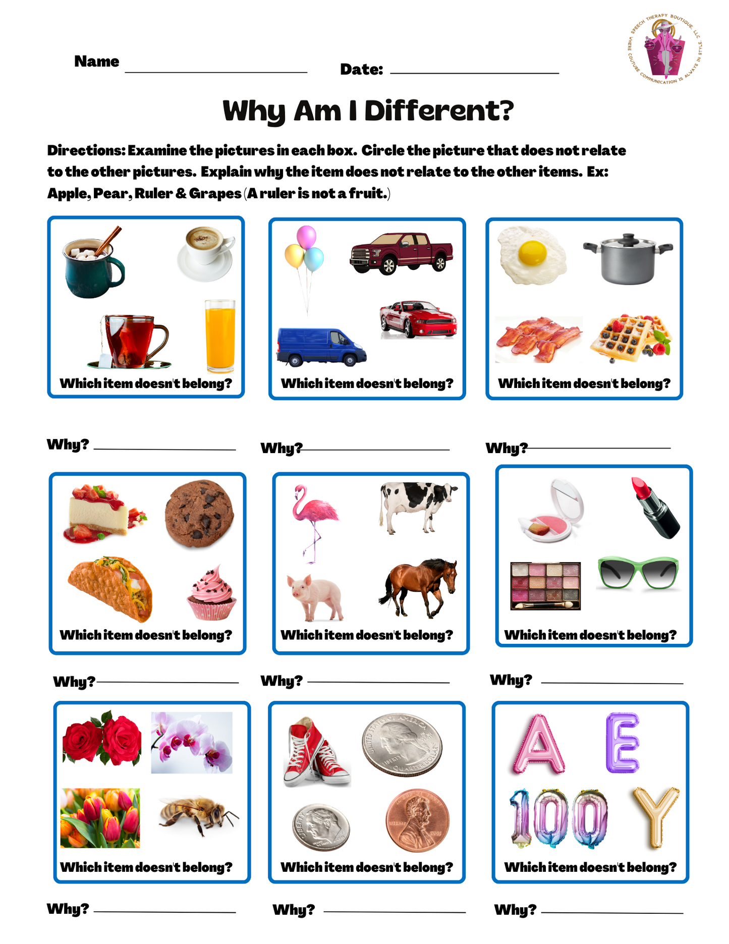 Why Am I Different? (Digital Worksheets)
