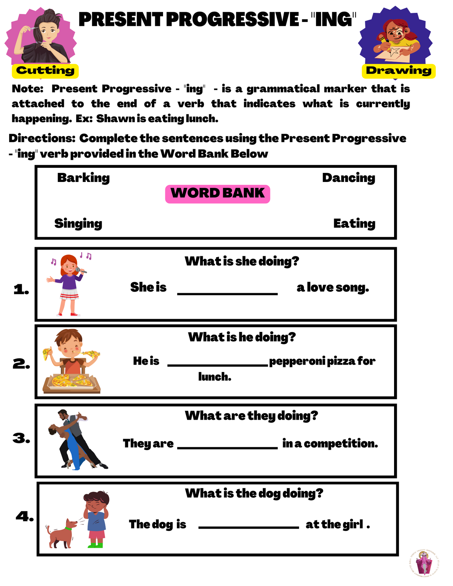 Present Progressive "ING": Connecting to Current Events! (Digital Worksheets)