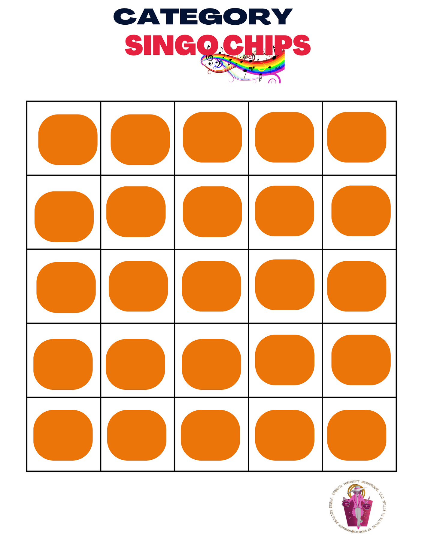 Game Chips for Category SingO (Digital Board Game)