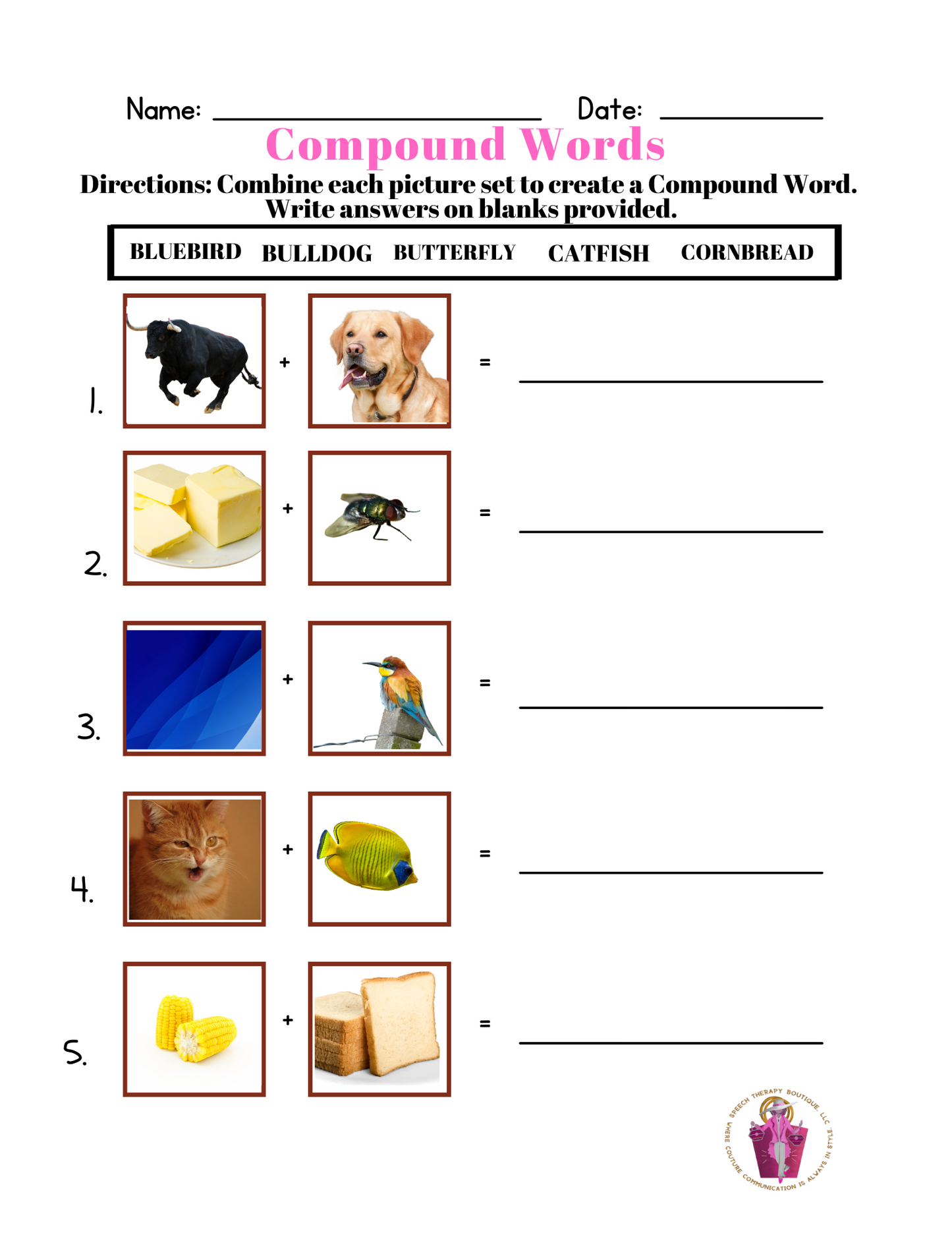 Compound Words: Let's Join Together and Make Something New! Worksheets