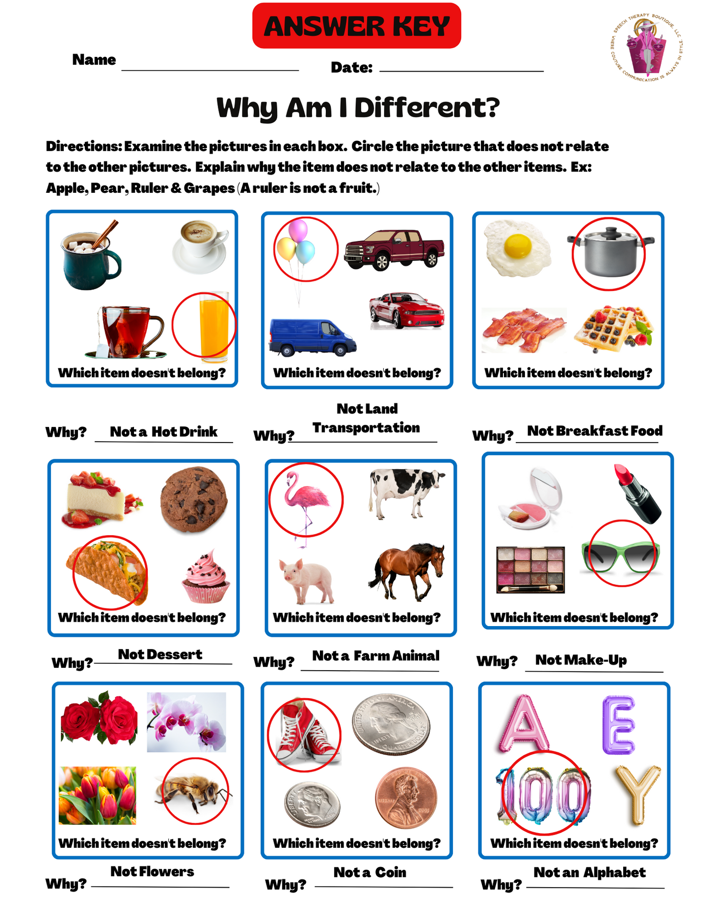 Why Am I Different? (Digital Worksheets)