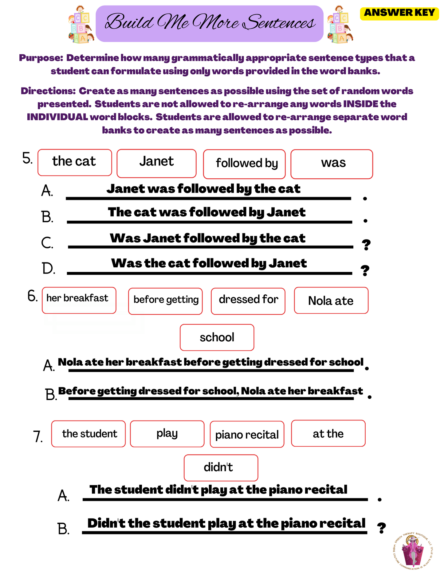 Please Build More Sentences (Digital Worksheets)