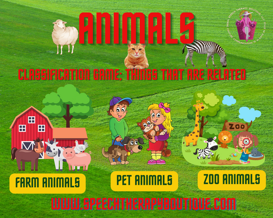 Animals - Classification Game: Things that are related! Worksheets