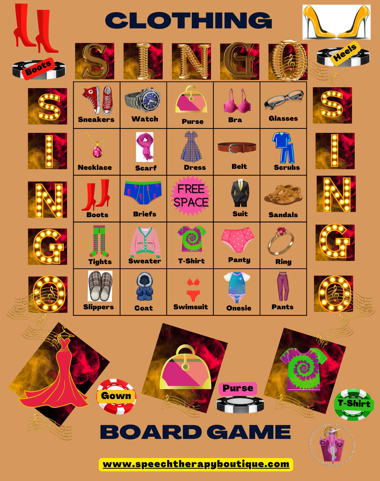 Clothing SingO Digital Board Game