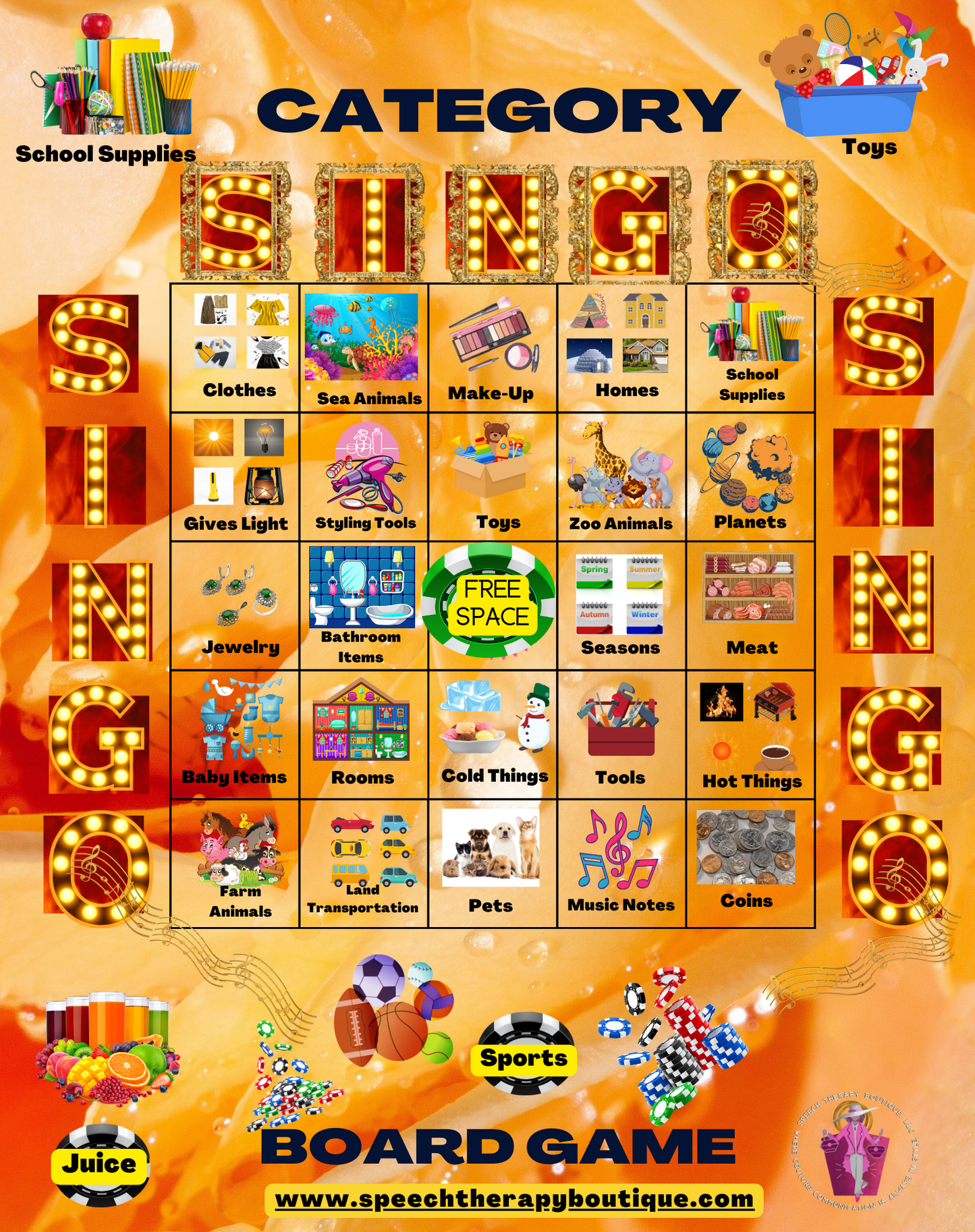 Category SingO DIGITAL BOARD GAME