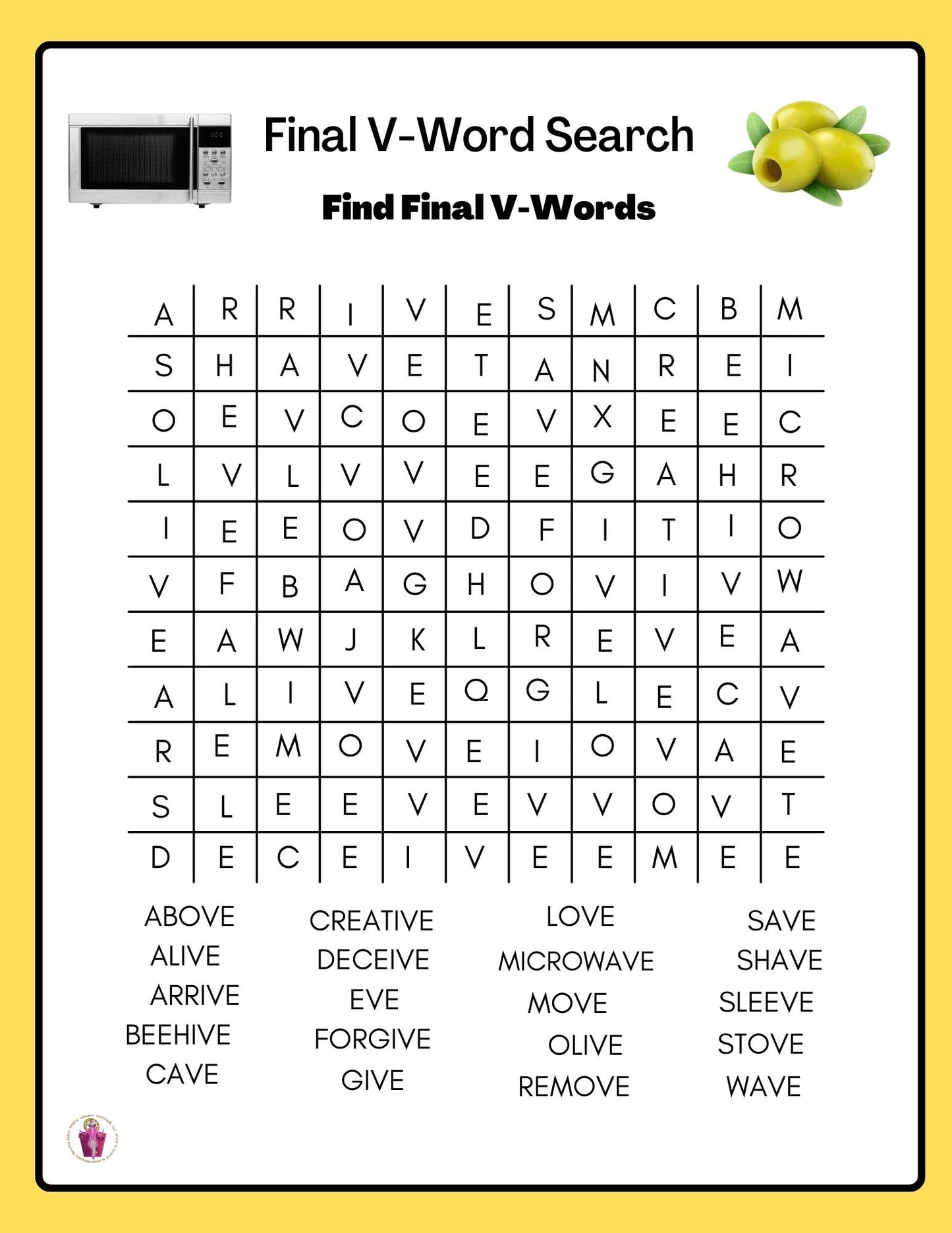 Articulation Word Search  For: P, R, R-Blends, S, S-Blends, T, V & Z Sounds