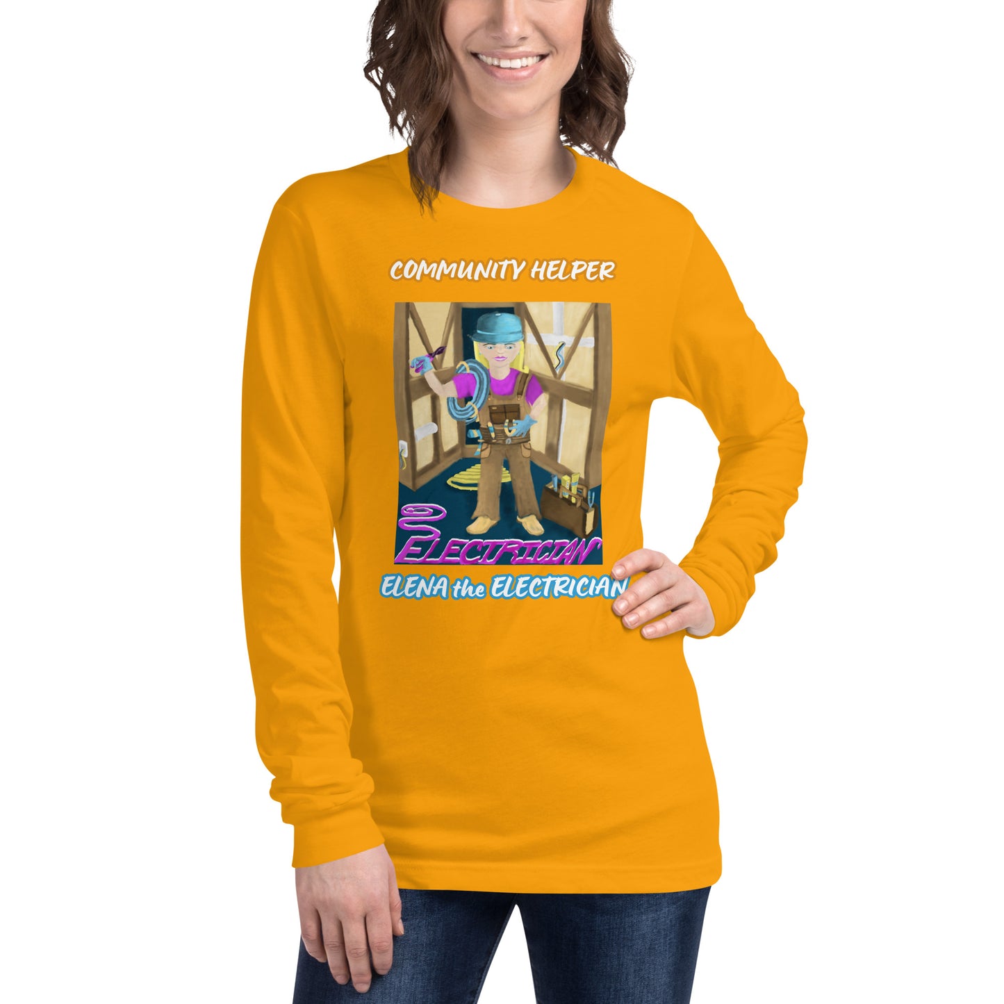 Elena the Electrician ( Community Helper) Unisex Long Sleeve Tee