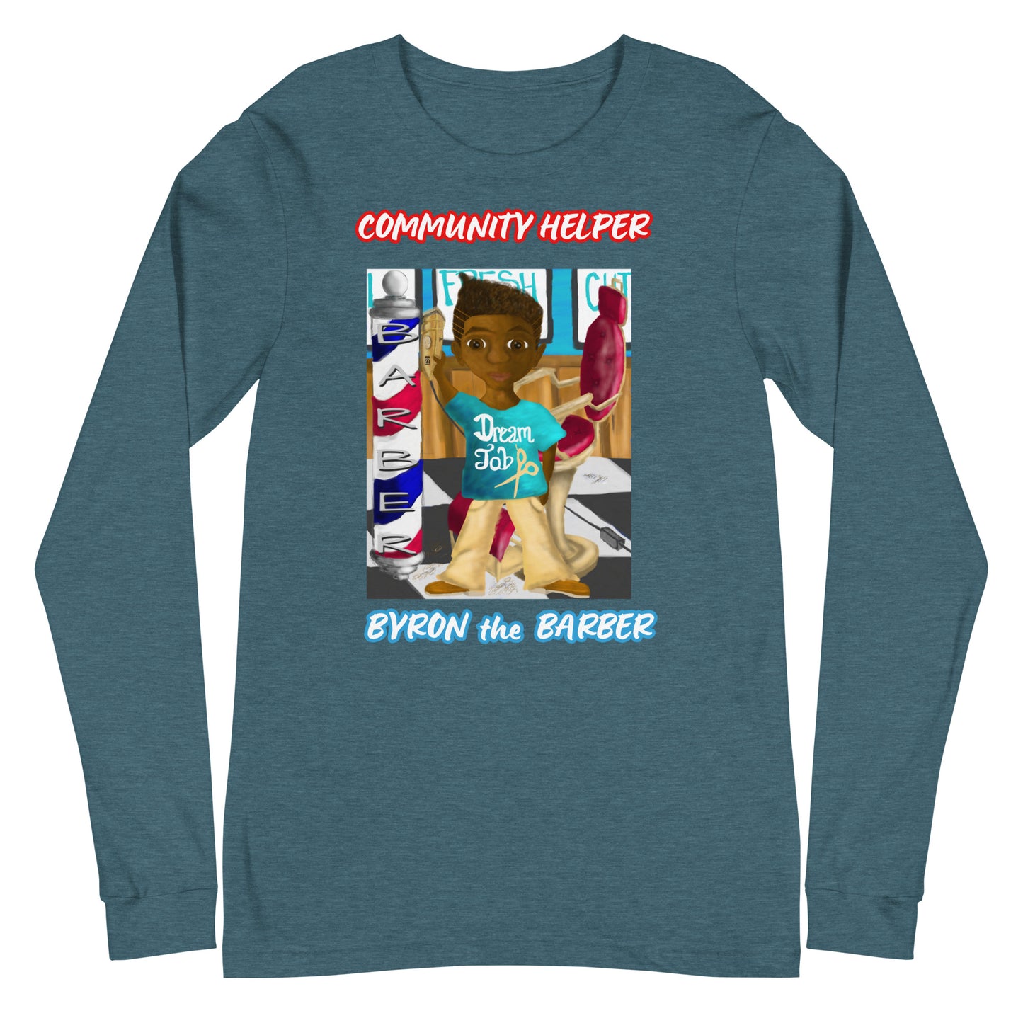 Byron the Barber (Community Helper) Unisex Long Sleeve Tee