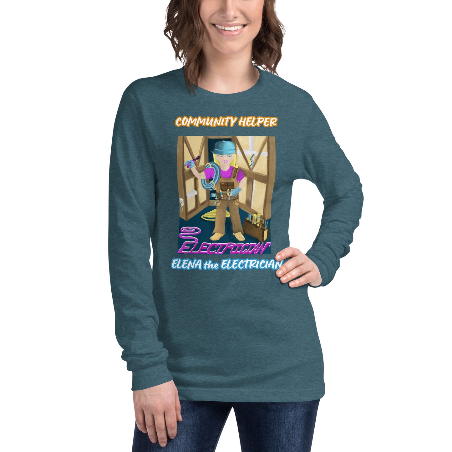 Elena the Electrician ( Community Helper) Unisex Long Sleeve Tee