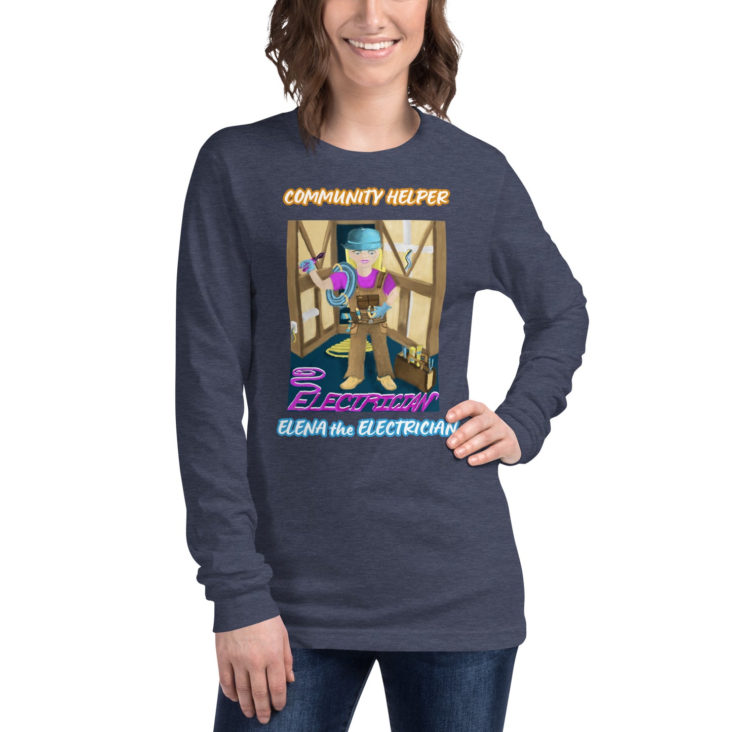 Elena the Electrician ( Community Helper) Unisex Long Sleeve Tee
