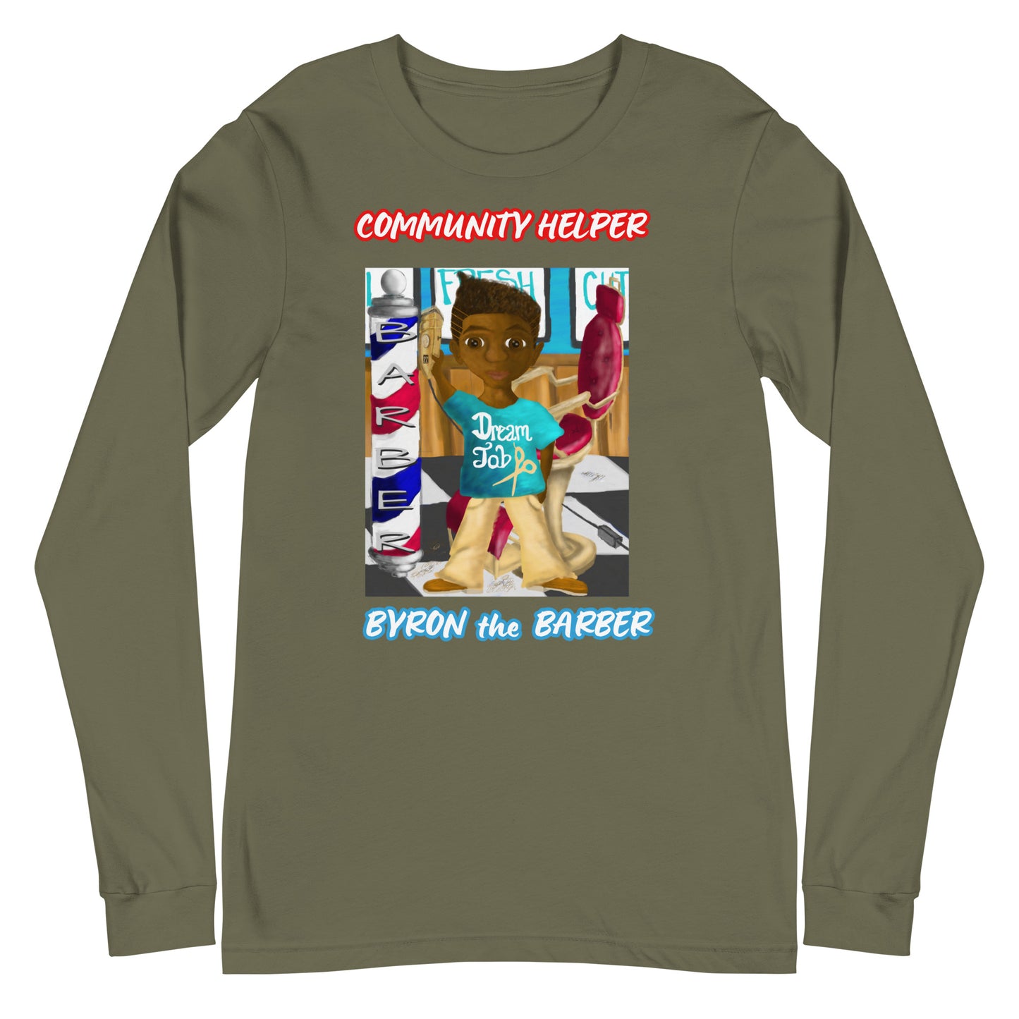 Byron the Barber (Community Helper) Unisex Long Sleeve Tee