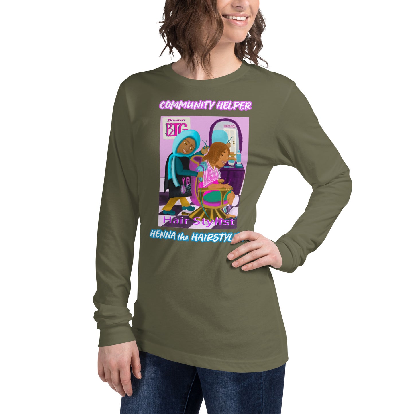 Henna the Hairstylist (Community Helper) Unisex Long Sleeve Tee