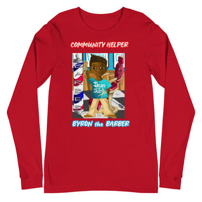 Byron the Barber (Community Helper) Unisex Long Sleeve Tee