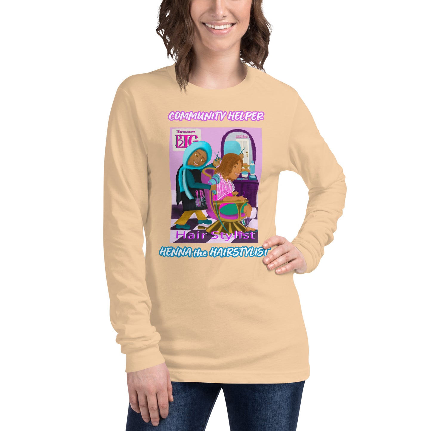 Henna the Hairstylist (Community Helper) Unisex Long Sleeve Tee
