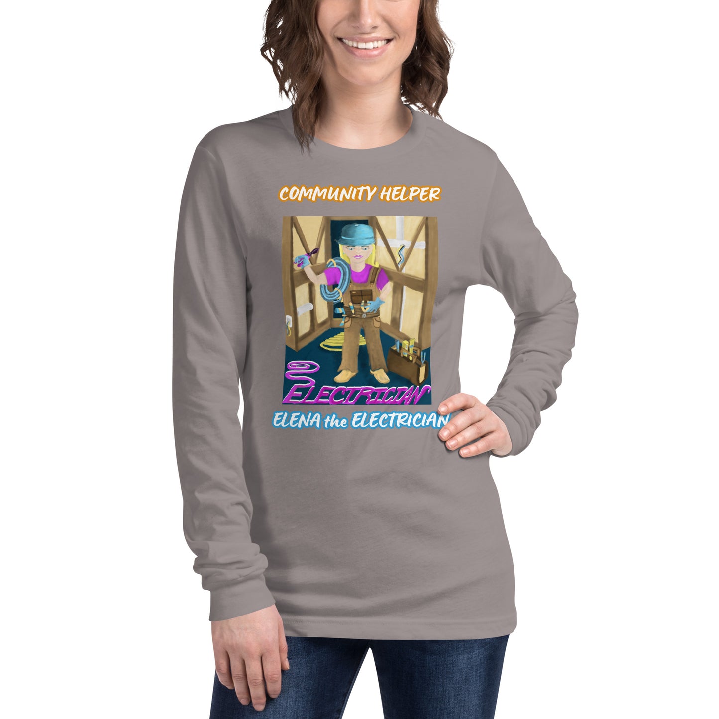 Elena the Electrician ( Community Helper) Unisex Long Sleeve Tee
