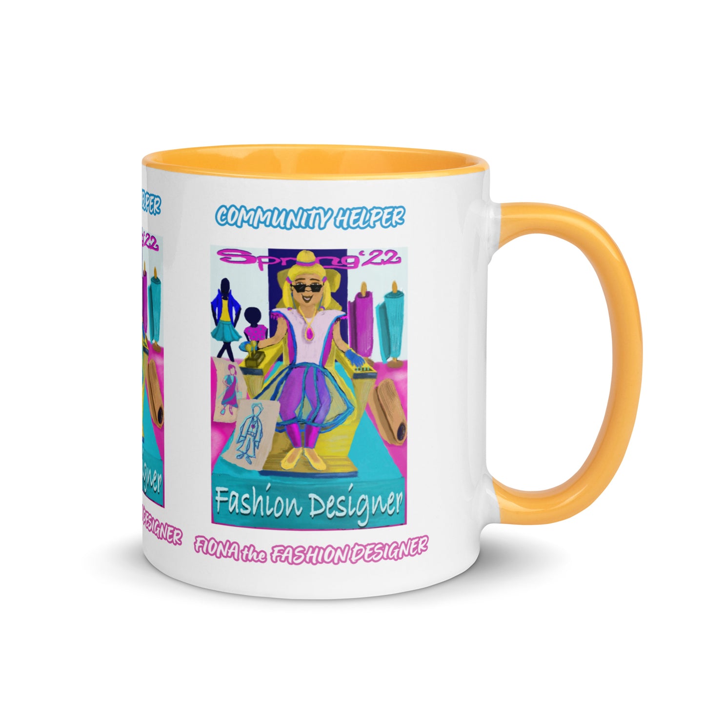 Fiona the Fashion Designer (Community Helper) 11oz. Mug with Color Inside