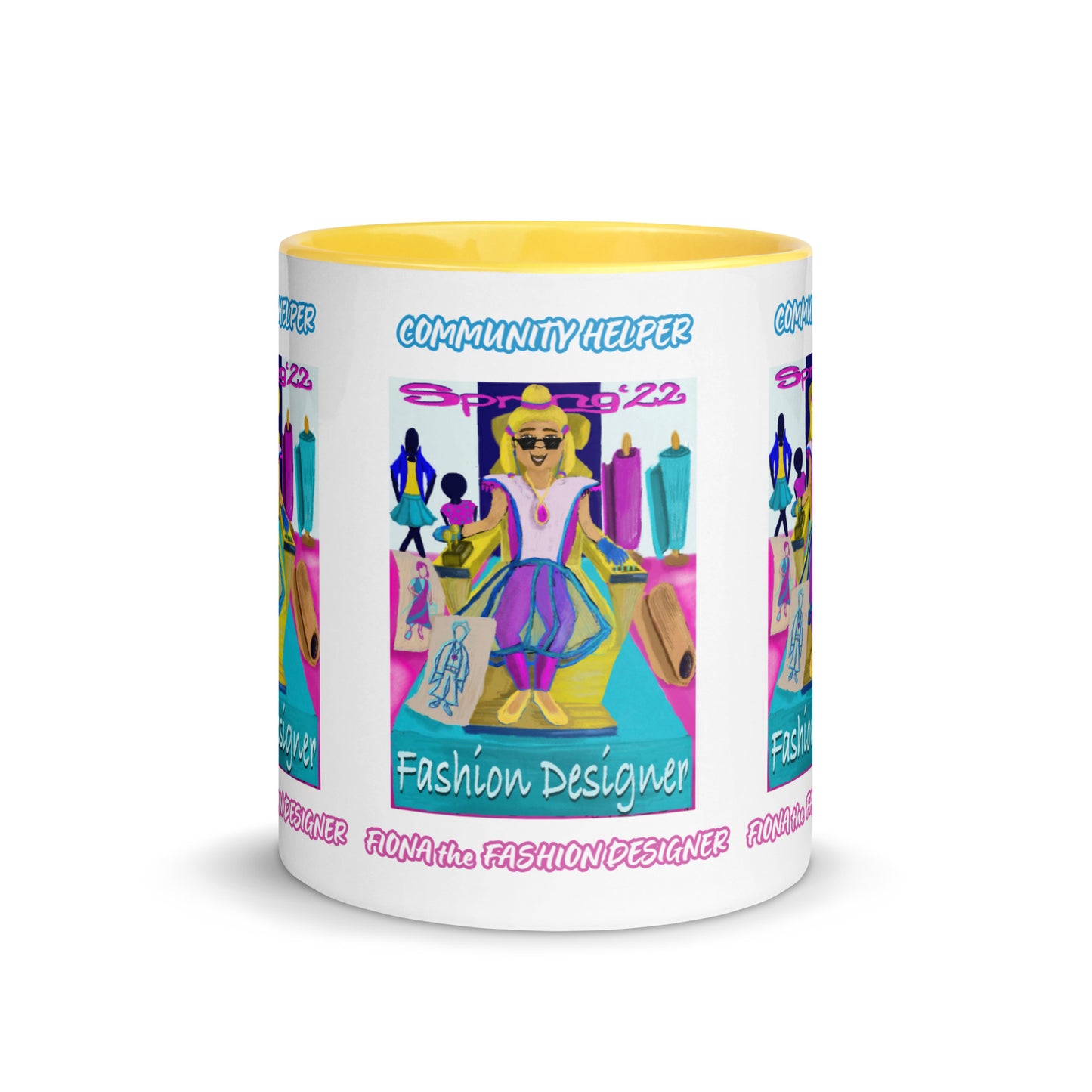 Fiona the Fashion Designer (Community Helper) 11oz. Mug with Color Inside